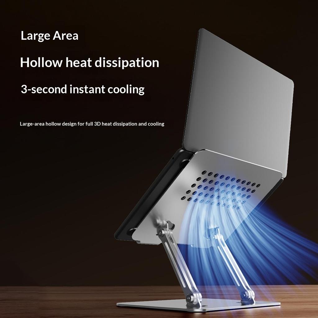 0031 Adjustable Height Angle Laptop Stand Desktop Cooling Metal Support for Notebook/Tablet, Basic Model