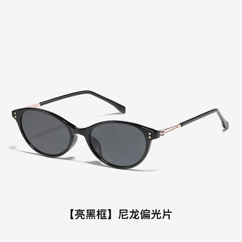 

Ultra-light sunglasses that don t press on the nose, unisex nylon polarized sunglasses, UV protection, comfortable driving glasses, new model 86207-【Bright Black】N