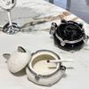 Lucky Cat Ceramic Ashtray with Lid Stylish Design for Wealth Luck Dustproof Home Decor