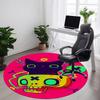 1pc Cat Skull Office Round Area Rug, Under Office Chairs Bedroom Living Room Home Decor, Room Deco