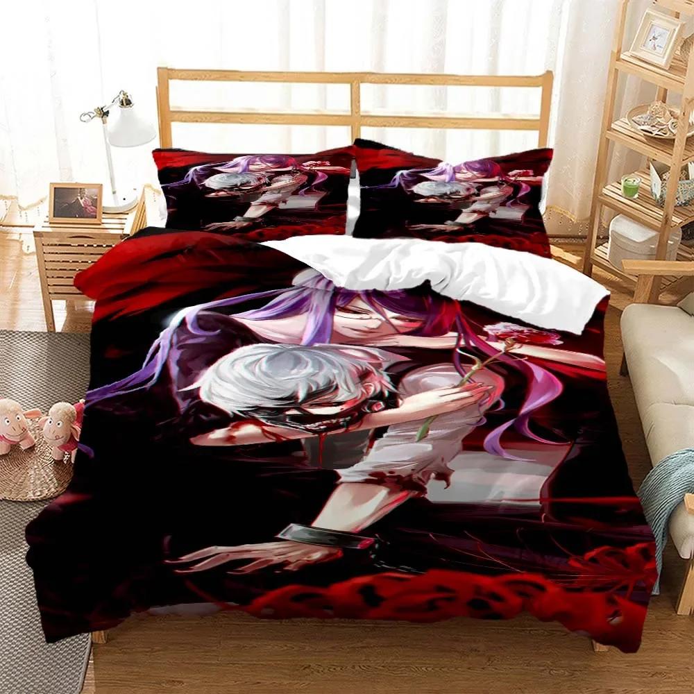 Tokyo Ghoul Digital Print Polyester Bedding Sets Child Kids Covers Boys Bed Linen Set For Teens Bedding Set King Size