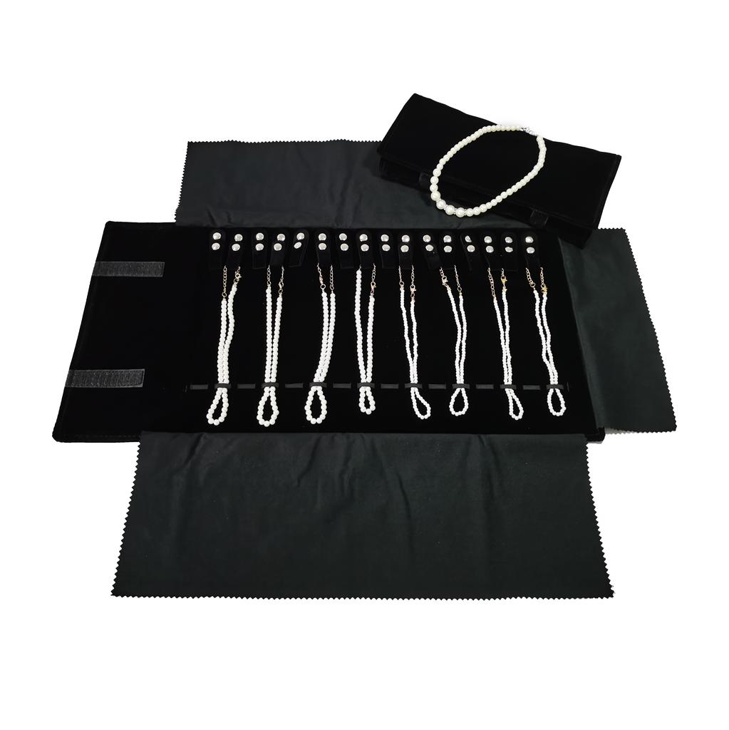 New Style All-black Velvet Jewelry Convenient Storage Bag Ring Necklace Stud Earrings Jewelry Collection Storage Display Props