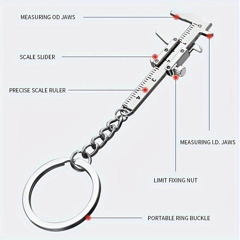 1pc Mini Portable Vernier Caliper Keychain - Dual-Scale (mm/inch) Alloy Measuring Tool, Compact Precision Instrument for Engineers, Students,
