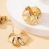 Folded Irregular Earrings Textured Surface Women's Earrings New Metal Earrings