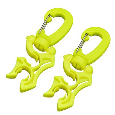 2 Paquets Plongée Sous-Marine Double Support de Tuyau de Détendeur BCD avec Clip Convient pour Tuyaux Basse Haute Pression Détendeurs Manomètres