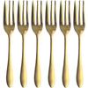 Cake Fork Stainless Made In Japan Tsubame-Sanjo Set, Gold, 5+1, 14.5cm, 18-0 Steel,