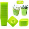 10PCS Resin Flowerpot Reusable Colorful Square Nursery Flower Pots Plastic Plant Pot For Balcony Desktop Garden Decoration