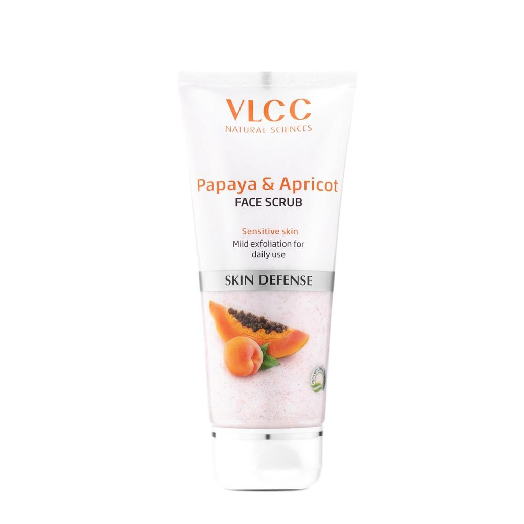 VLCC Papaya & Apricot Face Scrub - 80g | Gentle Scrub to Remove Dead Skin, Dirt. Reduces Dark Spots. Lightens Skin Tone. Mild Exfoliating Scrub | S