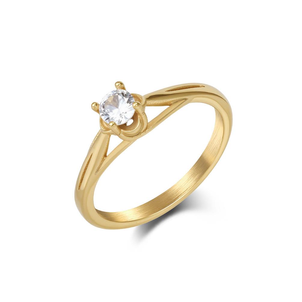 

Простое кольцо из титановой стали с камнями циркония для женщин, модное обручальное и помолвочное кольцо, кольцо с бриллиантами, не тускнеет, украшение для рук. 8#