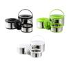 3 Stück Thermos-Lunchbox Stapelbare Snackbox Behälter Edelstahl Lebensmittel