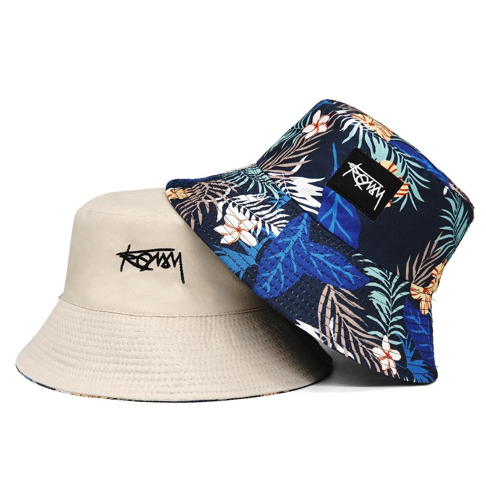 Reversible Print Fisherman Hat Spring/Summer Unisex Fashion Outdoor Bucket Bat Decoration Sunshade Cap For Men Women