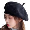 Simple CZ479 [White Fang] Beret, Braided, Natural, Cute, Hat, Stylish, Elegant, Women's (Black)