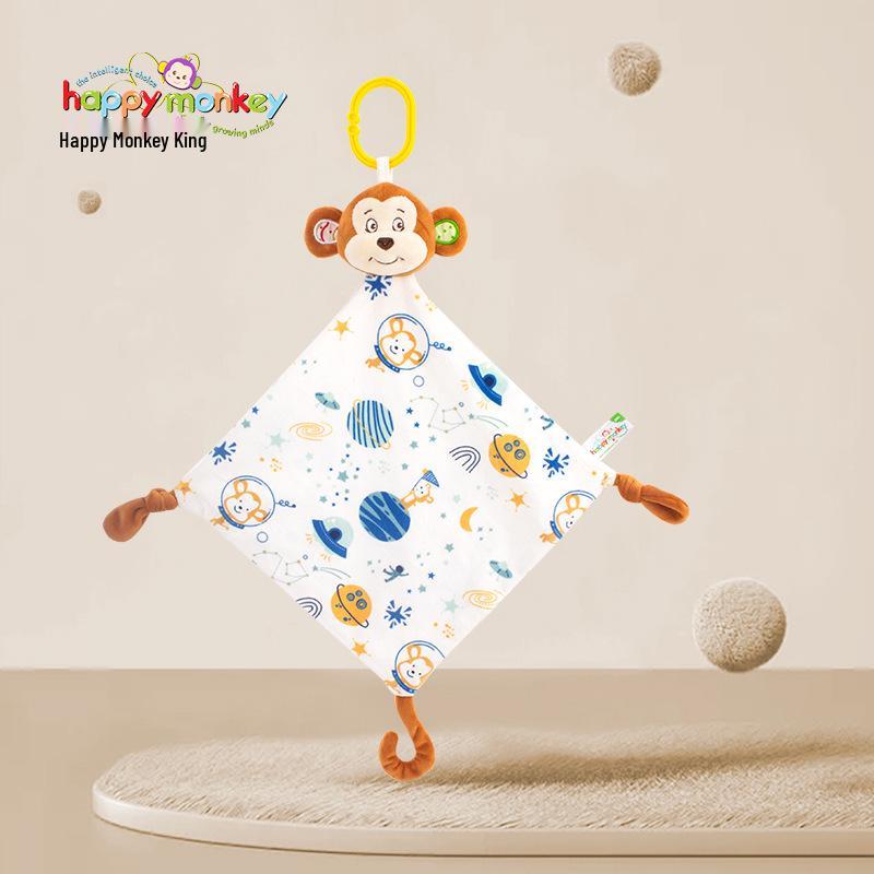 HappyMonkey Baby Teether Bib and Soothing Towel | No-Shed, Printed Design