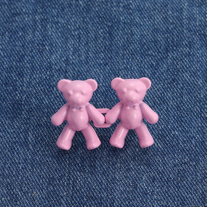 Little Bear Adjustable Waist-Cincher Jeans Button – No-Sew Detachable Buckle for Tailored Fit