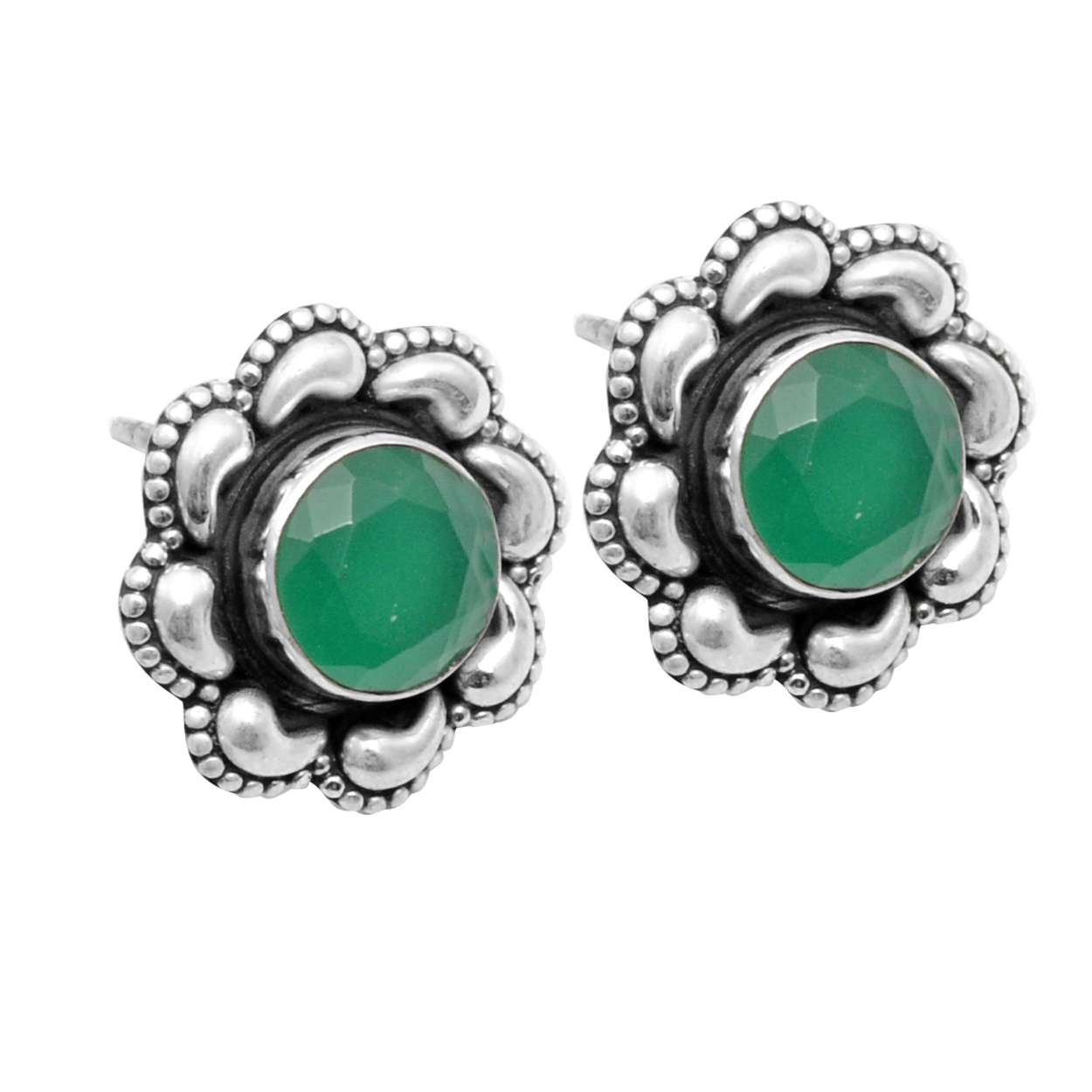 

Серьги с зеленым ониксом и драгоценным камнем, твердые серьги из стерлингового серебра 925 пробы, серьги ручной работы, ювелирные изделия, подарок для женщин и девочек, E-2818