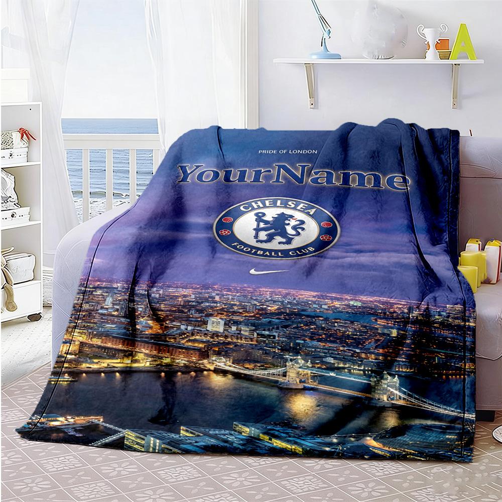 Chelsea Customize Text Blanket Throw Customizable Blanket Soft Warm Cozy Throw For Office Picnics Living Room Livingroom All-Season Use