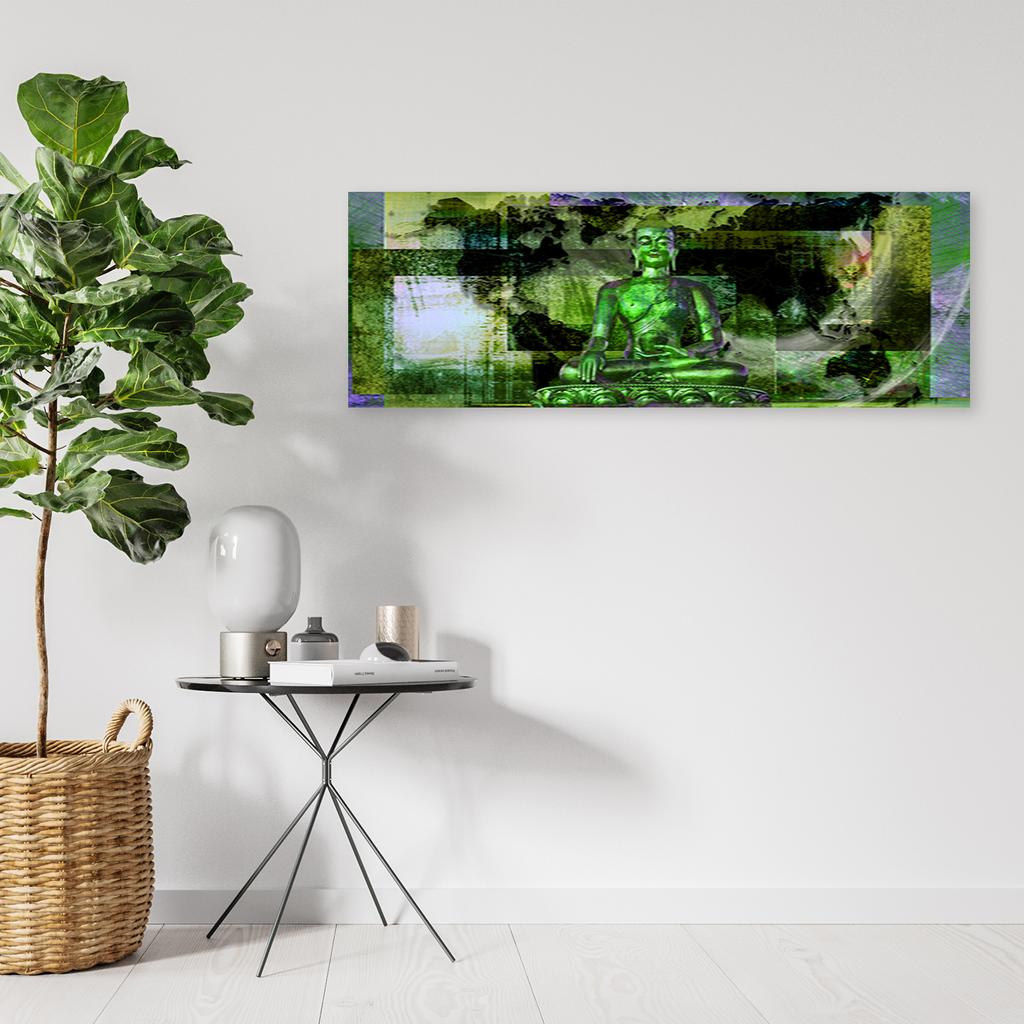 Canvas Print, Green Buddha Statue