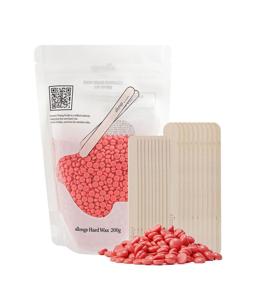 Self-Waxing Hard Wax Beads Refill Type Very Berry Pink 200g (Spatula Included)