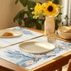 Set di tovagliette con conchiglie e stelle marine, tema costiero, in lino, per decorazione tavolo da pranzo