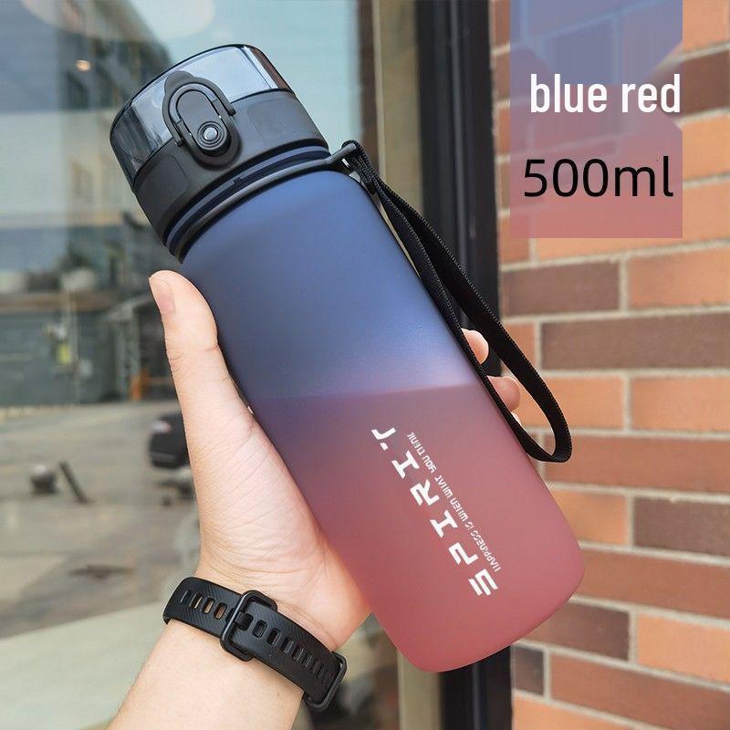 Frosted Gradient Large-Capacity Sports Water Bottle 500ml-1000ml