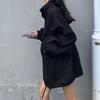 Women Solid Drawstrings Harajuku Leisure Streetwear Chic Zipper Outwear Jackets