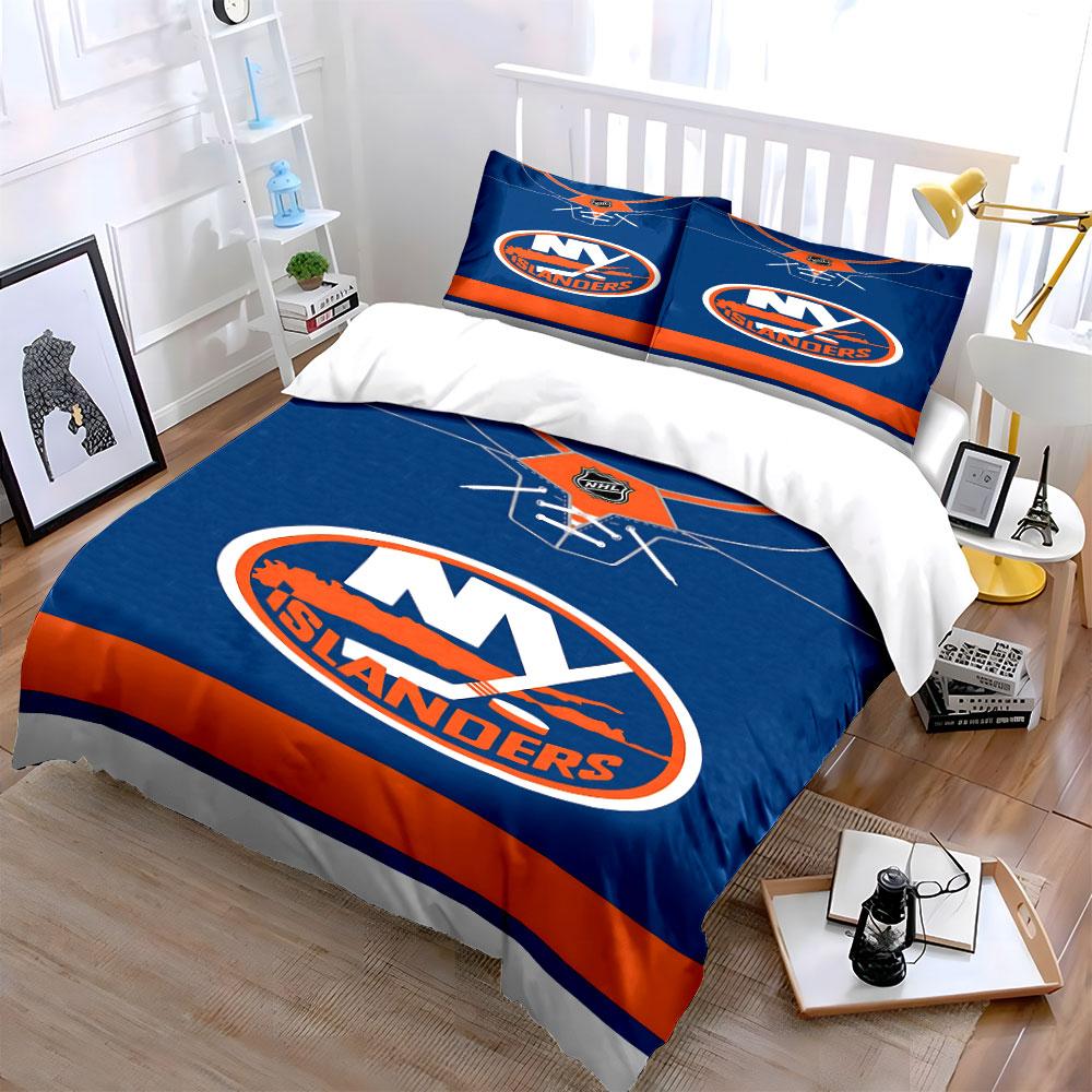 "NY Islanders NHL Hockey Team Design" Print Bedding Set Duvet Cover Pillowcases (1* Duvet Cover 2* Pillowcases Do Not Include Comforter)
