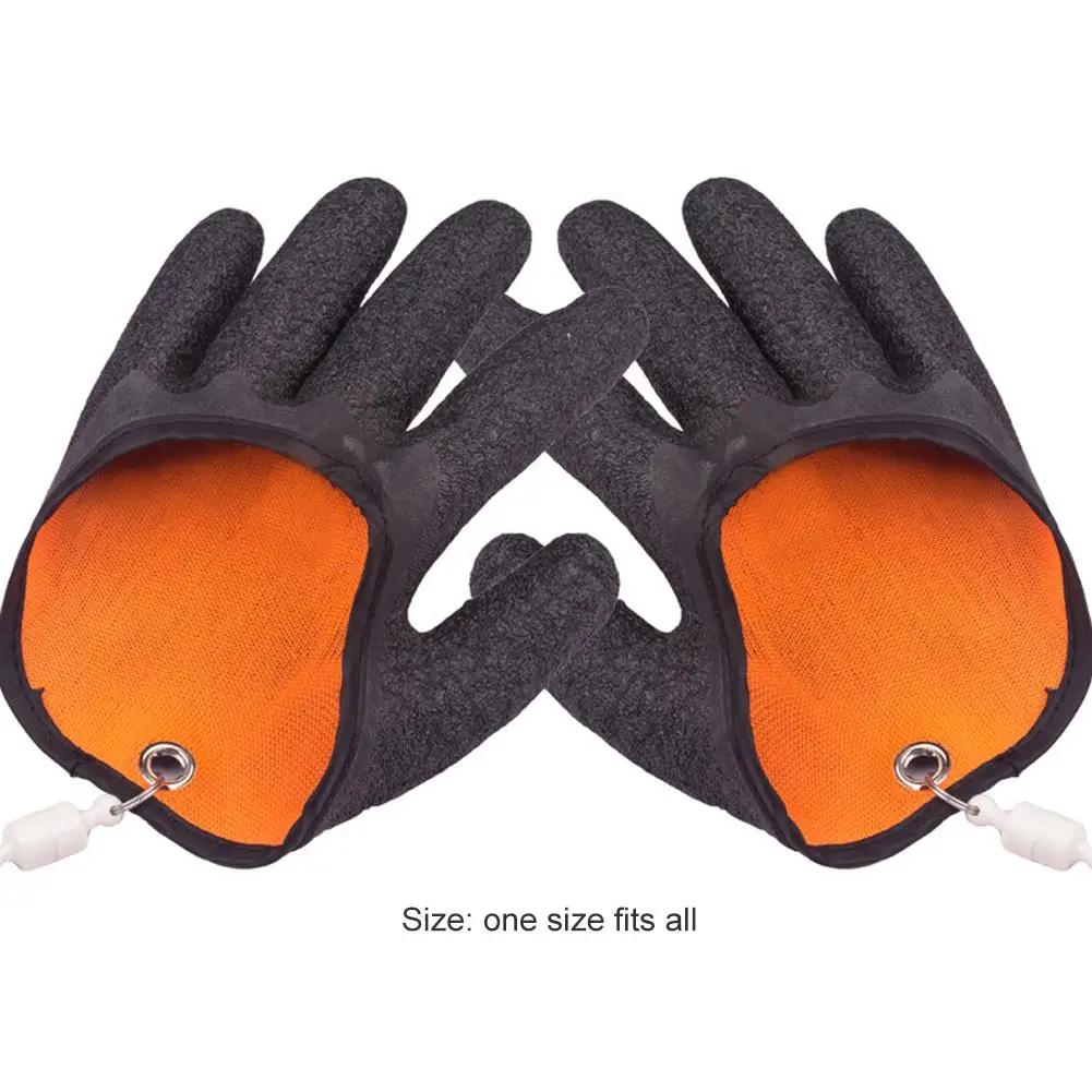 Fishing Gloves Anti-Slip Protect Hand from Puncture Scrapes Fisherman Professional Catch Fish Latex Hunting Gloves Left/Right