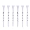 50PCS Professional Golf 83mm White Wooden Tee Striped Digital Scale Accesories Training Aids