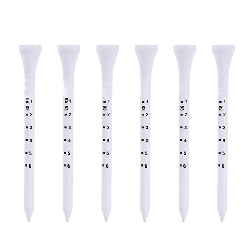 50PCS Professional Golf 83mm White Wooden Tee Striped Digital Scale Accesories Training Aids