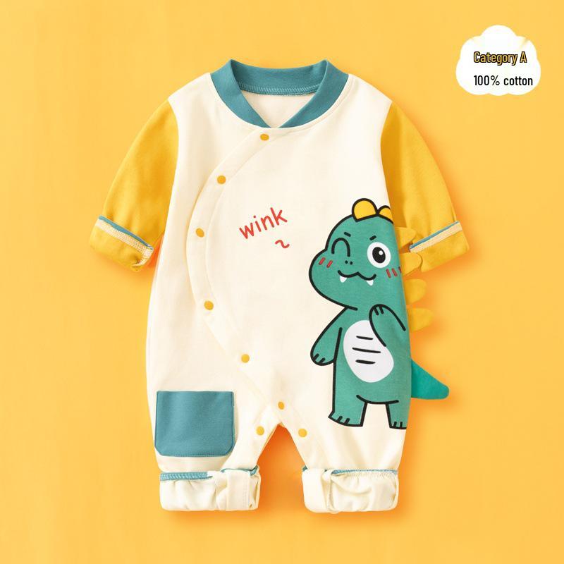 Exklusiver Langarm-Baby-Strampler – Reiner Baumwoll-Krabbelanzug für Frühling und Herbst