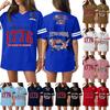 T-shirt Sportiva Casual da Donna con Scollo a V, Stampa Giorno dell'Indipendenza, Manica Corta, Top