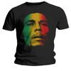 Herren Bob Marley Gesicht T-Shirt Groß Schwarz