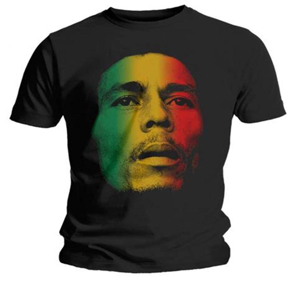 Men s Bob Marley Face T-shirt Large Black XL