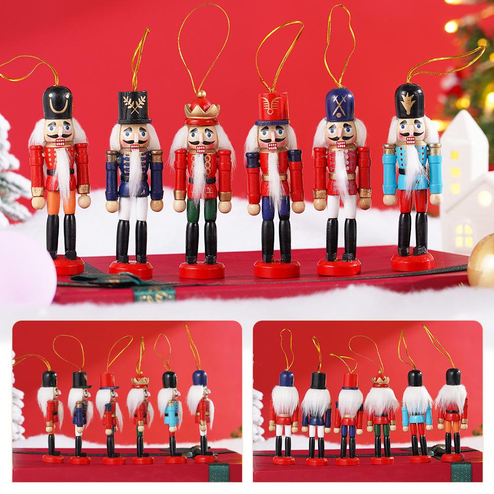 Nutcracker Doll 12cm Walnut Soldier Puppet Set Suitable for Christmas Desktop Decoration Cartoon Walnuts Soldiers Band Dolls