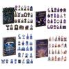 Desktop Micro Landscape Decor Fantasy Advent Calendar Box with 24 Mini Acrylic 2D Ornaments, Christmas Countdown Hanging Decorations Decoration, Moon