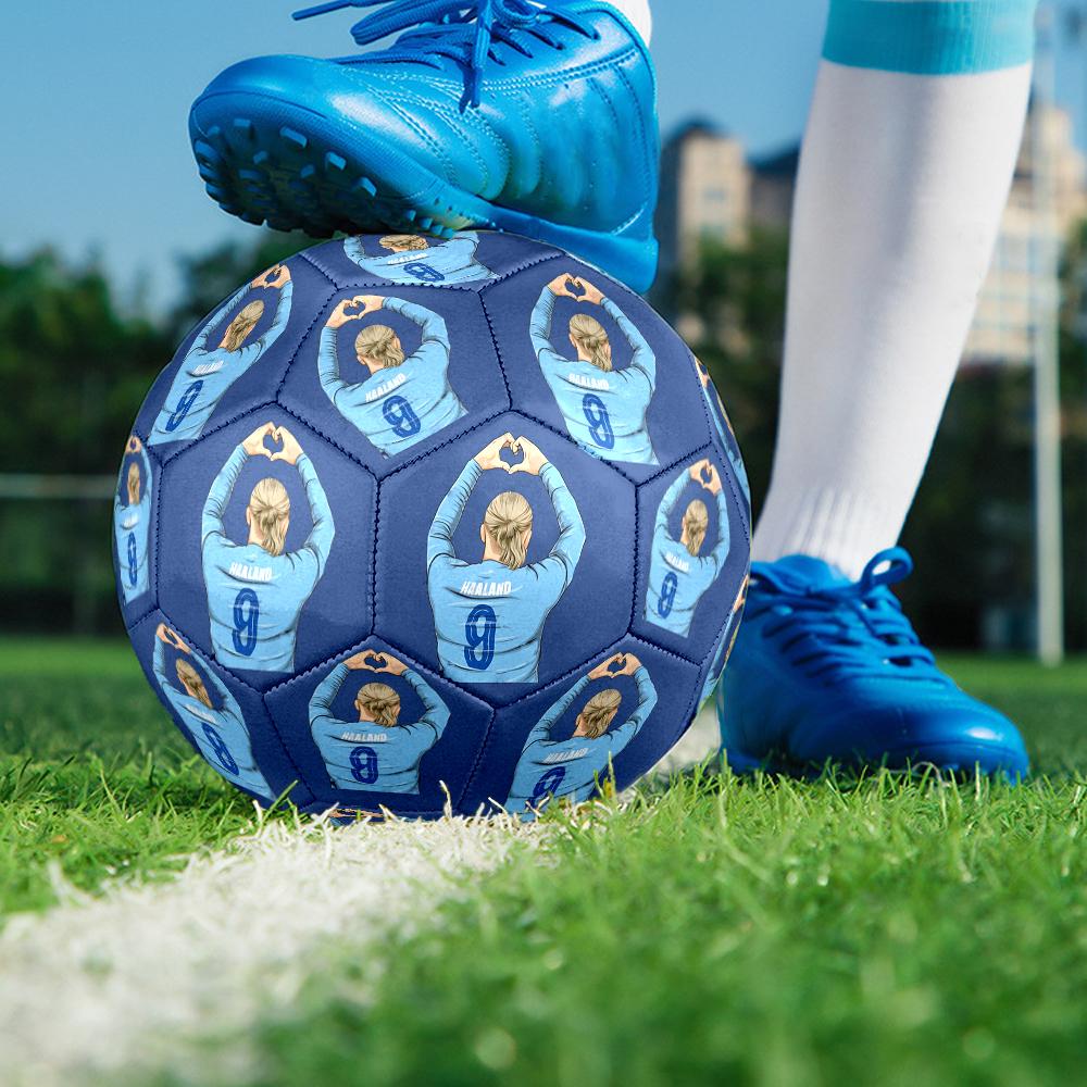 1pc Halaands Manchester City Debut Size 5 Soccer Ball PVC Football Sports Matches Training Outdoor Games Beach Elastic Balls 07e115