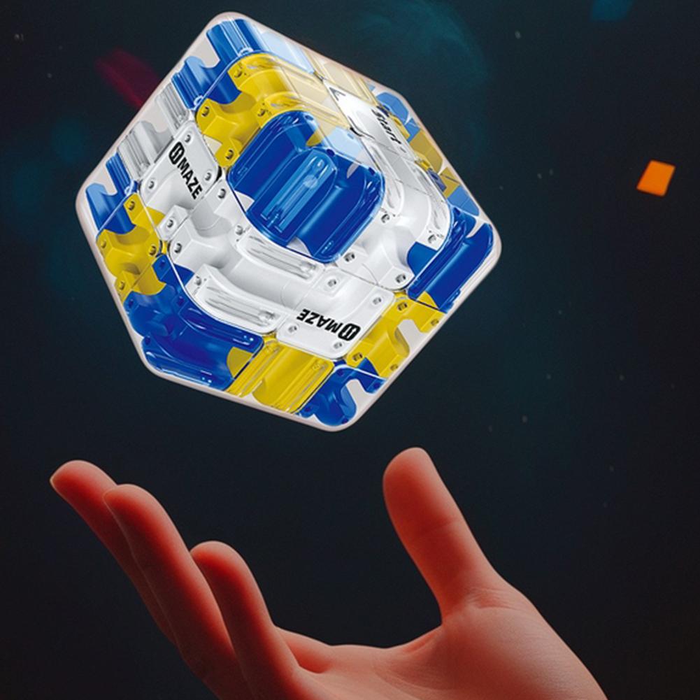 3D Maze Magic Cube Blue 3D Ball Maze Puzzle Cube Fidgeting Toys for Kids Logical Thinking Anti Stress Birthday New Year Gifts