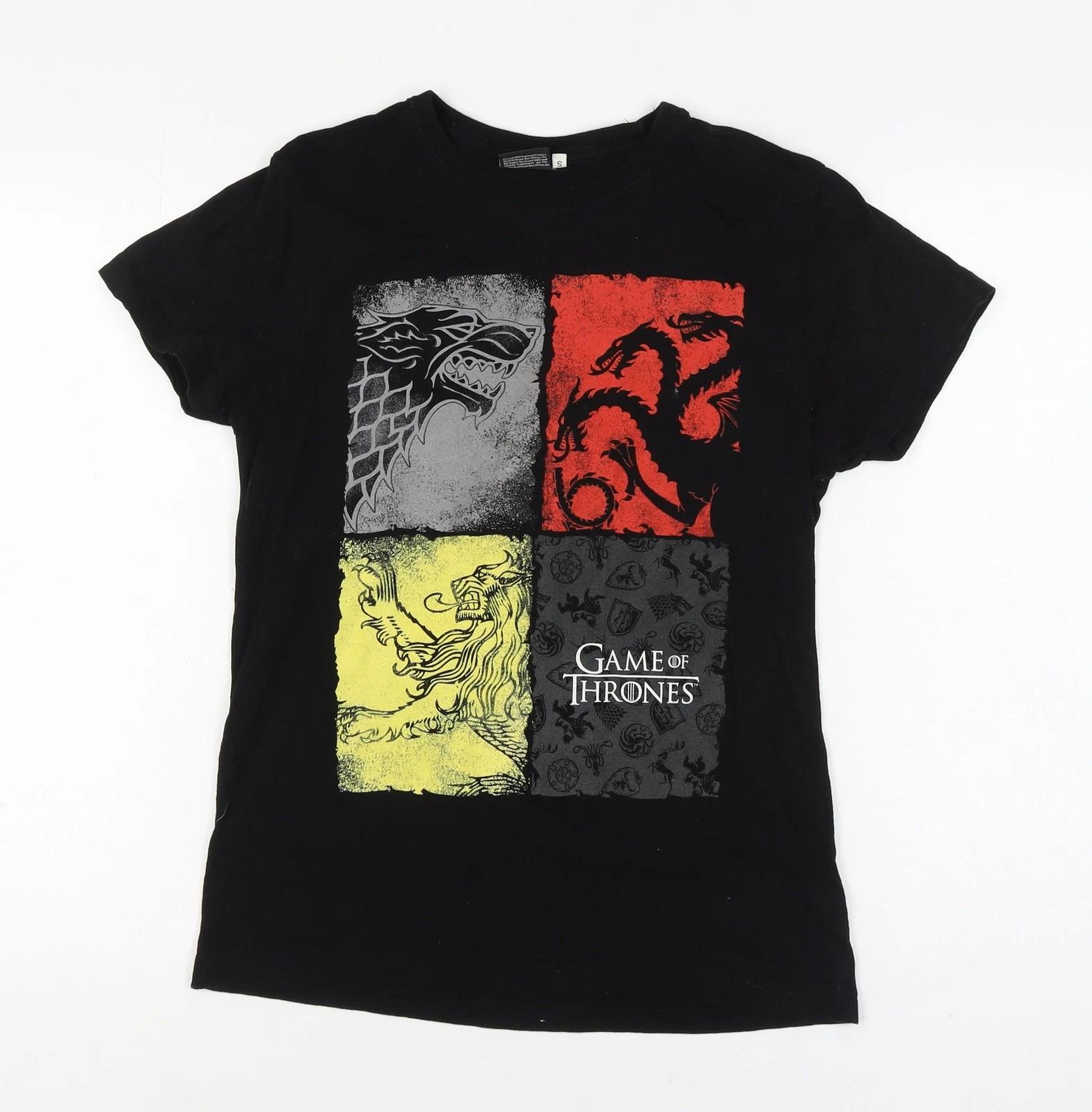 Game of Thrones Black T-Shirt S Unisex Adults S