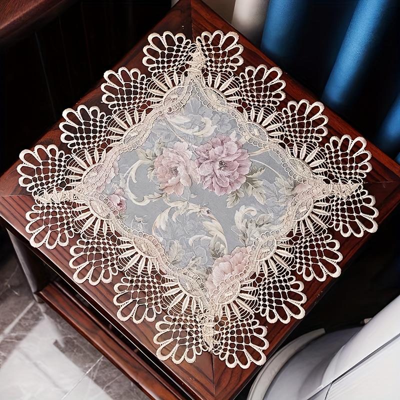 3 Size for Choice Embroidery Tablecloth Lace Floral Table Cover Mat Home Festival Table Cloth Cover Home Decoration