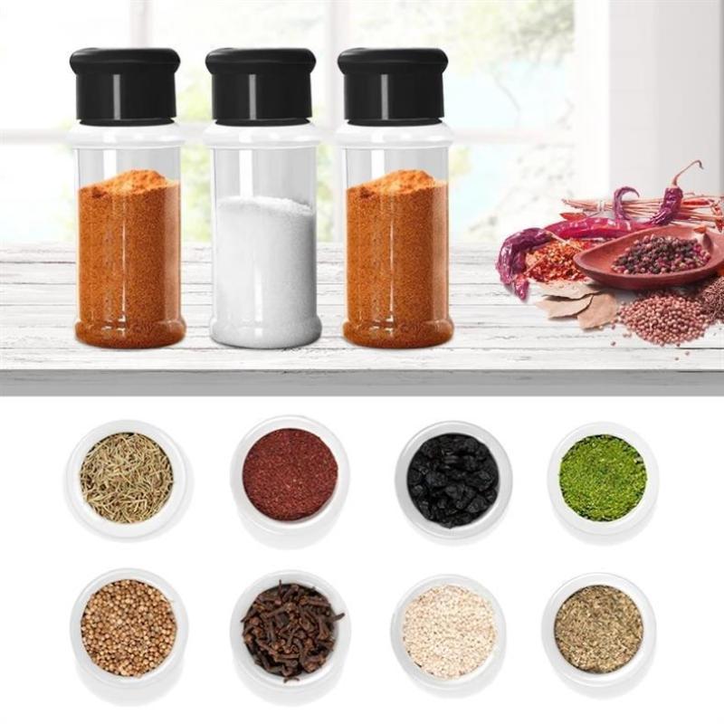 5/10/15Pcs 100Ml Empty Jars Plastic Spice Bottles Set For Storing Barbecue Seasoning Salt Pepper With Spice Rack Holds