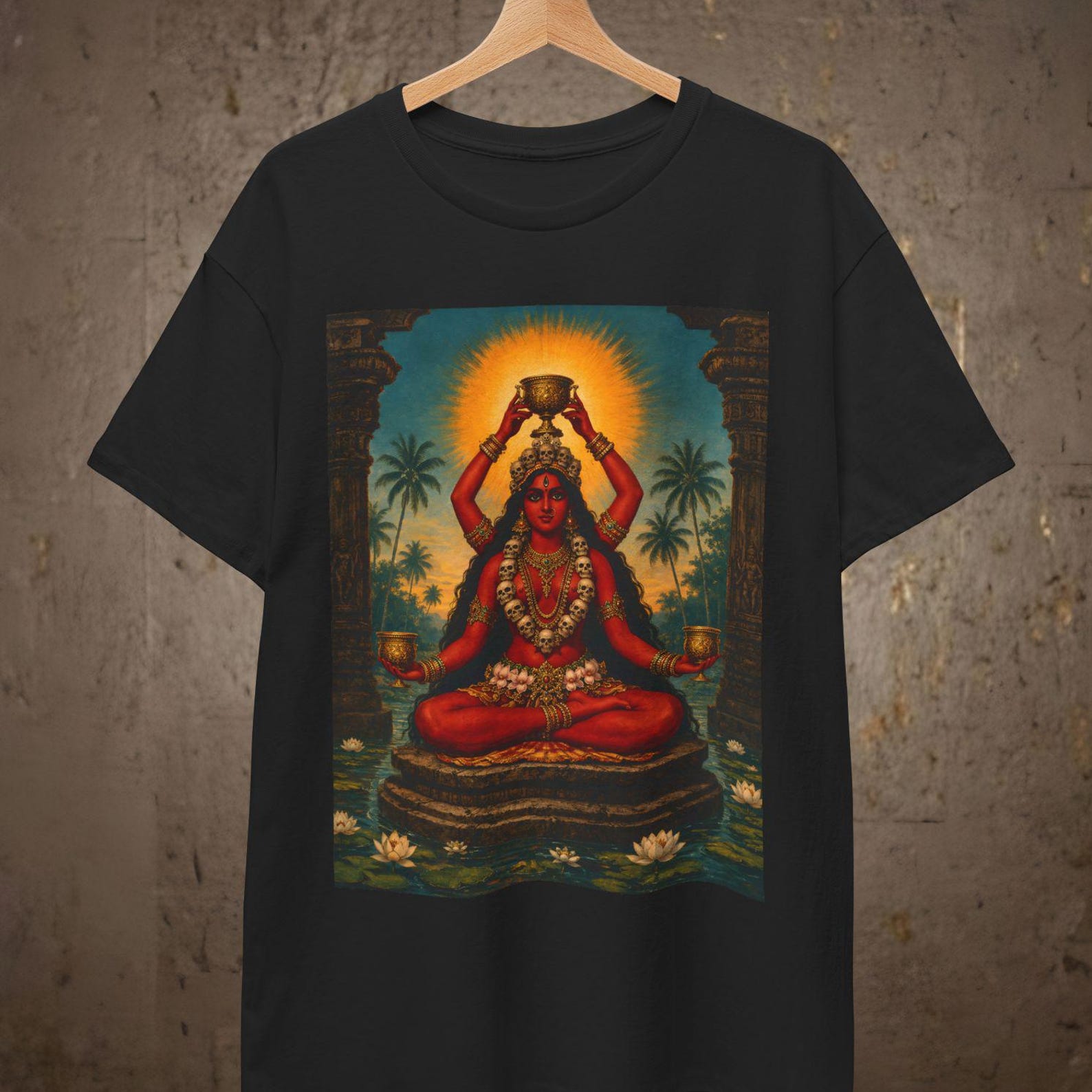 Hindu Goddess Lotus T shirt 4XL