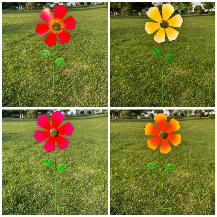 Rotating Wind Spinner Windmill Sculpture Metal Garden Art Weatherproof Yard Decoration Gift Suitable for Lawn Landscape