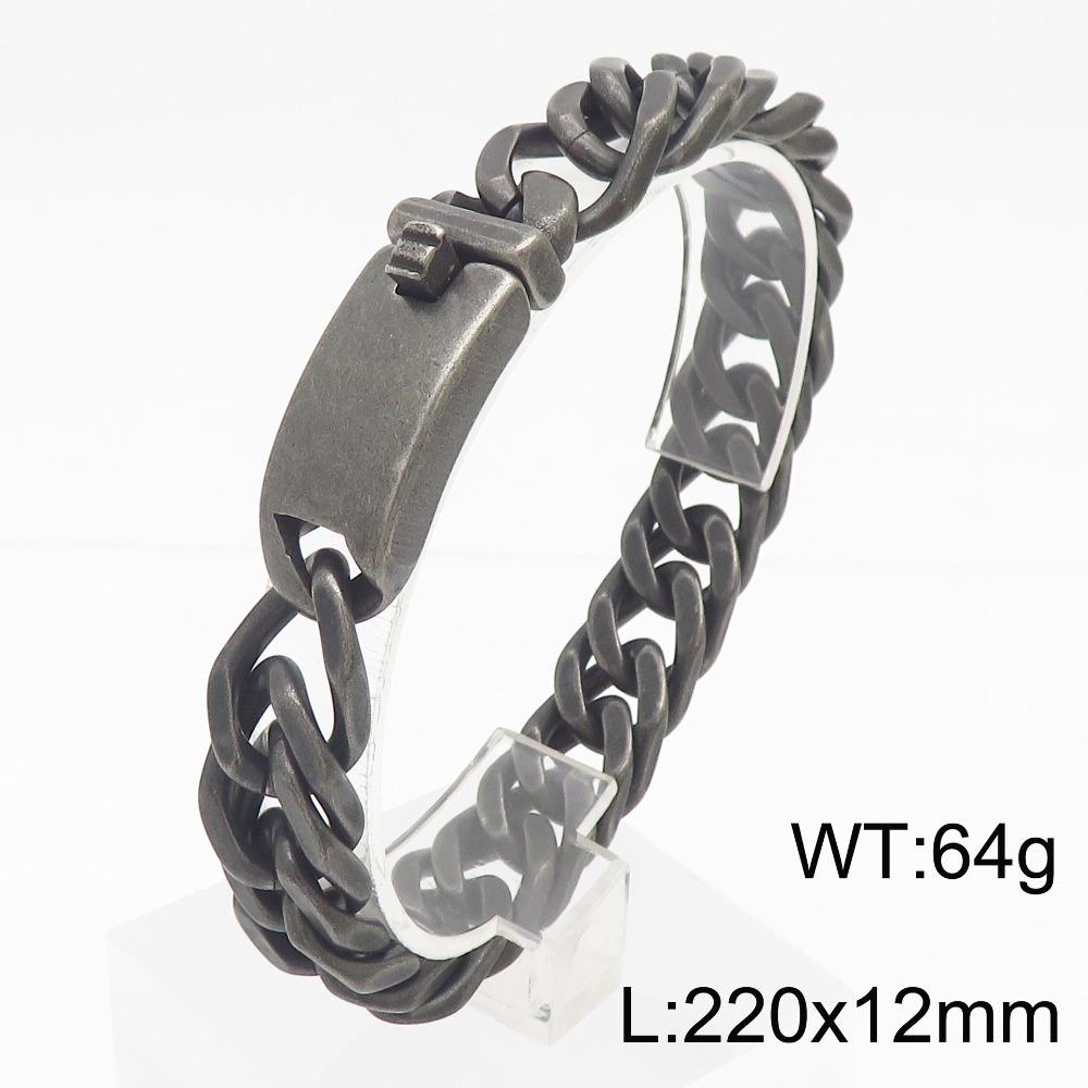 European and American Simple Electroplated Gold Four-sided Ground Titanium Steel Men's Bracelet