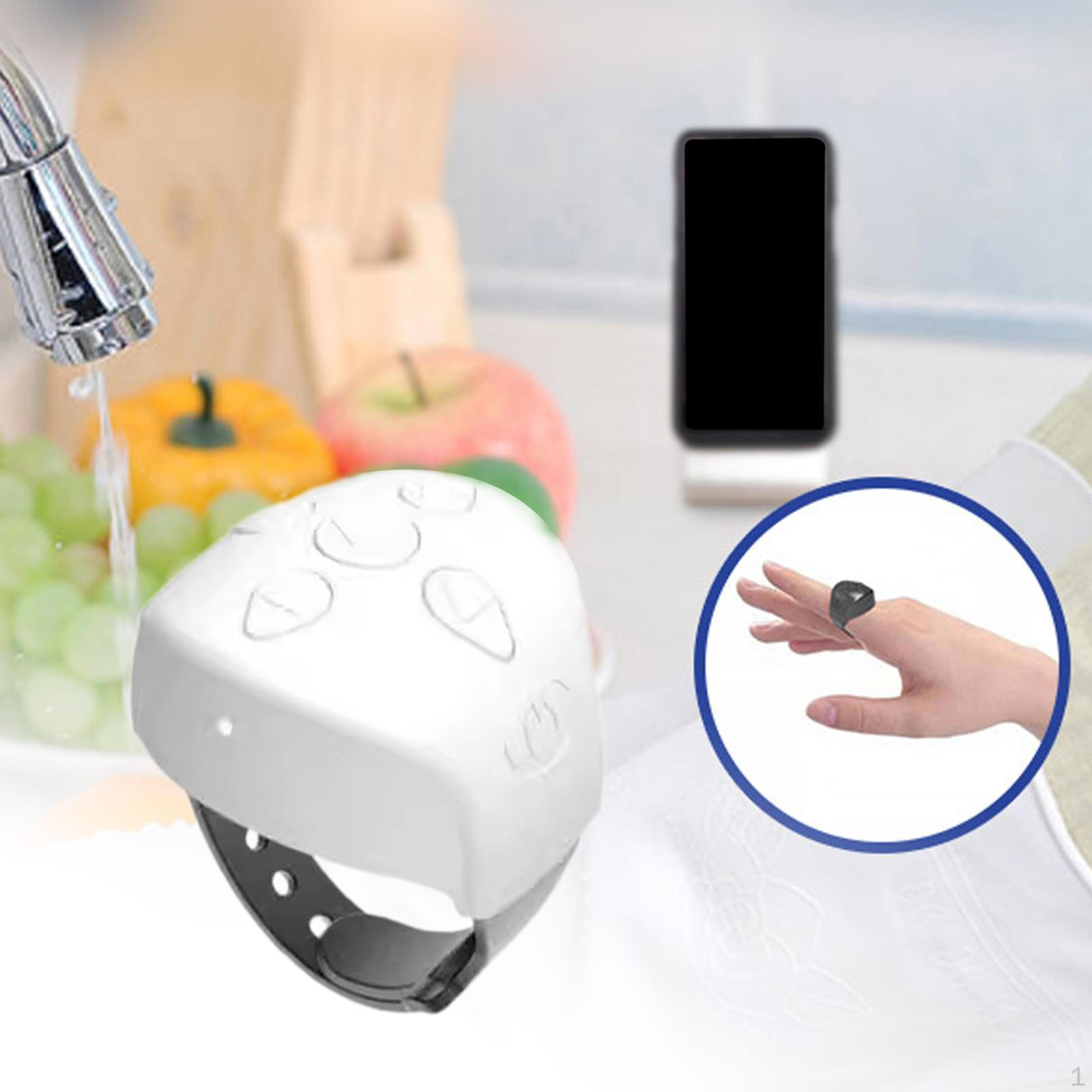 

Пульт дистанционного управления с Bluetooth на кончике пальца, переворачиватель страниц, перезаряжаемая интеллектуальная камера для селфи белый