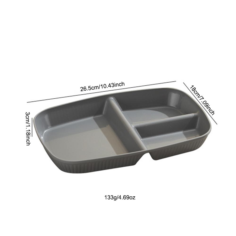 1Pc Divided Dish Diet Reusable Dinner Plate Kitchen Dinnerware Portion Plates For Adults 3 Compartments Microwave Safe