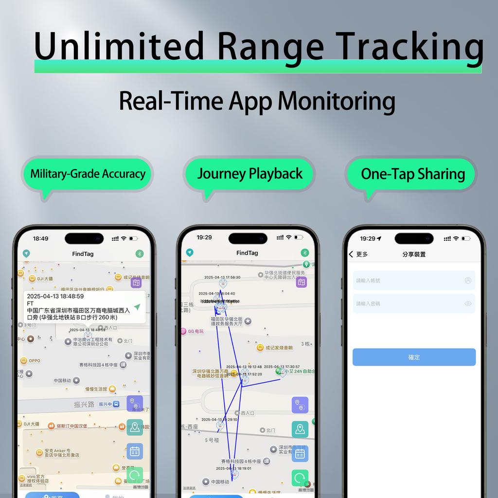 Remote Pet GPS Tracker Real-Time Tracking Movement Alert Collar Anti-Lost Cat Global Locator for Apple and Android Phones