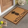 Green Leaves "Welcome" Area Rug, Soft Non-Slip Indoor Outdoor Floor Mat for Entrance and Living Room Decor