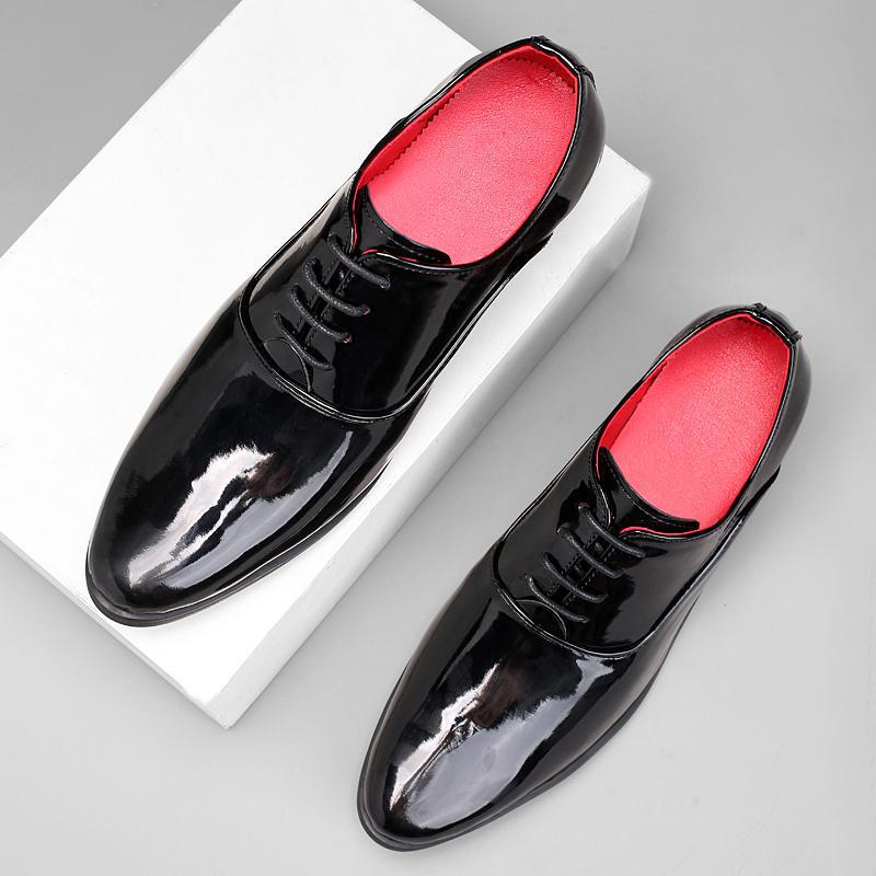 

Fashion pointed high-heeled men s shoes platform one pedal Korean version leather shoes leathershoes 38 чёрный