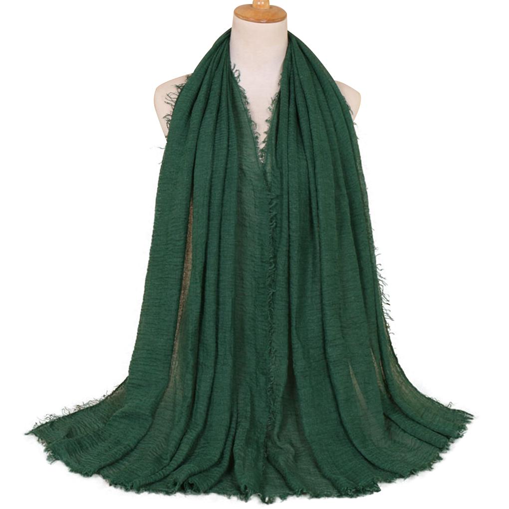 

Женский длинный шарф Женский хлопковый осенне-летний платок Мягкий красный шарф на шею темно-зеленого