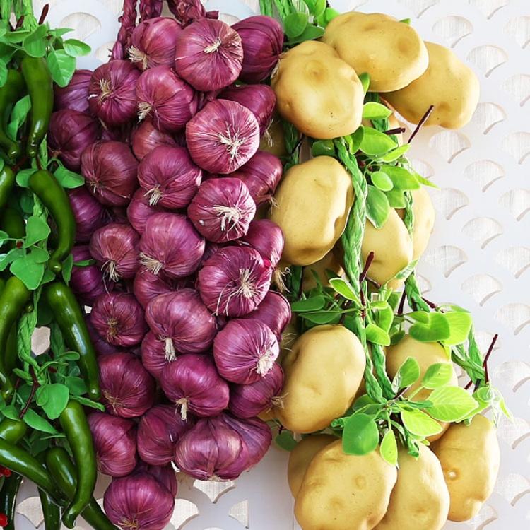 Realistic Fake Vegetables Potato String Hanging Decoration Prop for Kindergarten